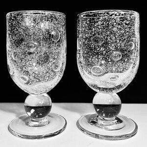 2 SOUTHERN LIVING Bella Luna Goblets / MOON CRATER Bubbles / 5.75 In. / RETIRED
